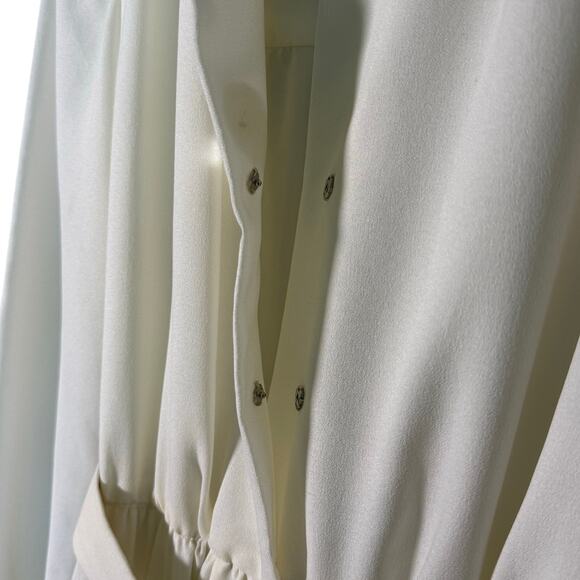 Vintage 70s Vogue Americana Cream Belted Maxi Dress Rosette Detail Women'sSmall - Picture 7 of 9